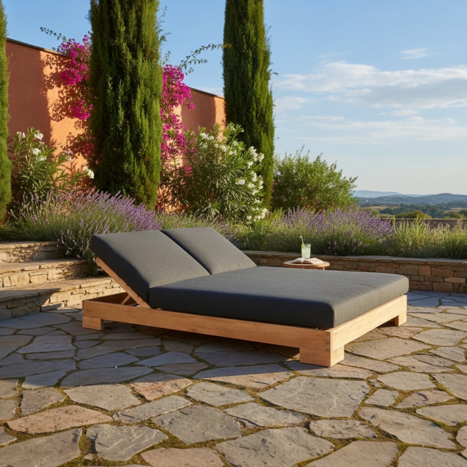 Çift Kişilik Ahşap Şezlong