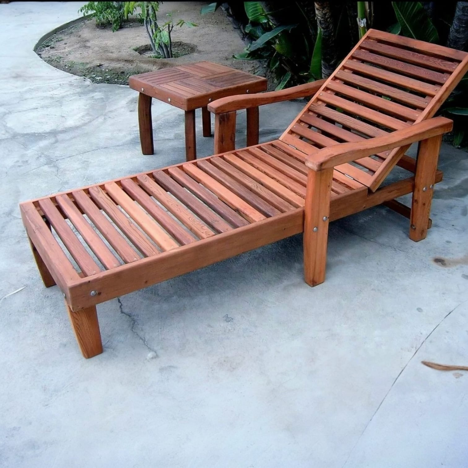 Ahşap Kolçaklı Şezlong - Görsel 2