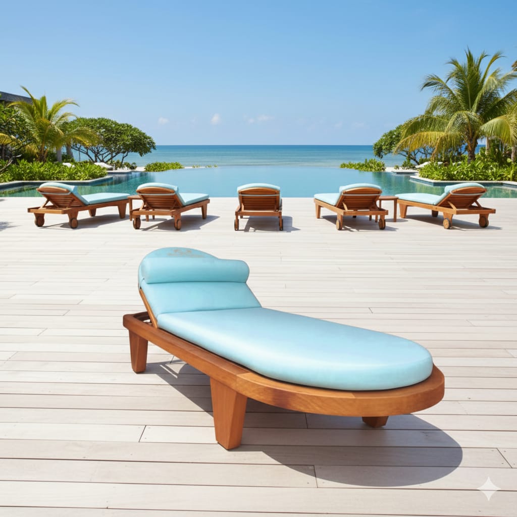 AHŞAP OVAL ŞEZLONG / KARAÇAM